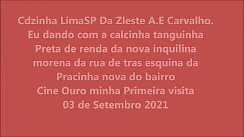 Preview 1 of Ava Addams Wife Cheating Part 1 - CdzinhaLimaSP dando com a calcinha Tanguinha Preta renda da casada Rua de tras no cine Ouro03082021