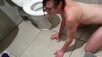 Preview 4 of Kit Nep Sex - HUMAN TOILET slut PISSES on her own face while head in toilet | humiliation