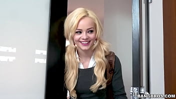 Preview 1 of Bhujipuri Aunty - BANGBROS - Petite Blonde Hottie Elsa Jean Naughty Threesome With Step Parents