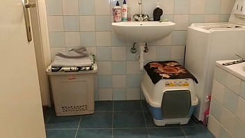 Preview 1 of Singapore Student Geraldine - My sub gay slave eat my cock while sitting on the toilet HD