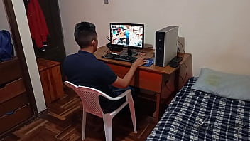 Preview 1 of Rnbhupojd - mi mejor amiga me descubre viendo porno y masturbandome: me la follo ,  despues que me descubre viendo videos porno en mi cuarto cuando no hay nadie