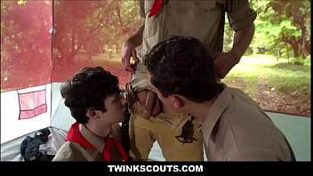 Preview 2 of Xnixx Y - Twink Scouts Take Turns Fucking Their Scout Master  - Joshua Kelly,  Jack Andram,  Dakota Lovell