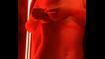 Preview 3 of Brozzer Perawan - Striptease and masturbation in the solarium sunbathe,  come with me? (Full on RED)