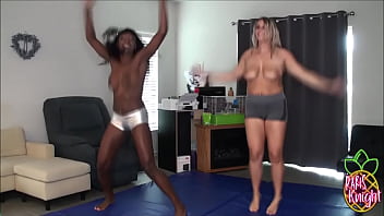 Preview 3 of Hairy Fire - Paris Knight and Paris Love are trained hard for forgetting their sports bras