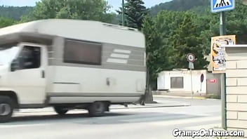 Preview 1 of Indo Hot Gangbang Xxx - Grandpa fucks teen cunt while wife watches
