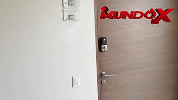 Preview 3 of Melanie From Boob Squad - MUNDOXXX.COM Behind the scenes - He orders a pizza but they bring him a dick for him to eat