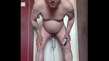 Preview 1 of Special Edging Blow Job - bisexual gay mark wright inserts electro nipple clamps on the end of his cock and takes a piss at the same time filling up his piss tube and covering all the electro wires