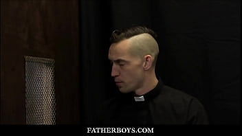 Preview 1 of E Long Time - Blonde Catholic Fucked By Priest During Confession - Ethan Sinns,  Trent Marx