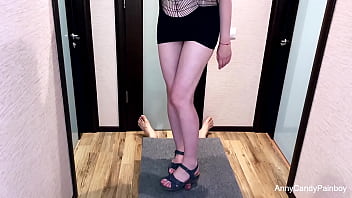 Preview 4 of Picked Upgirls - Girl in sandals rubs cock on the milking board PoV Version AnnyCandy Painboy