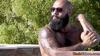 Preview 1 of Moly Jane - Muscle hunk pleasing big dick bareback at the poolside
