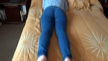 Preview 1 of Nikolette Shea Family Strokes - My wife&#039_s very excited,  masturbates watching porn,  I jerk off and in full orgasm she moans asking me to cum on her tits