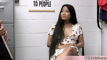 Preview 1 of Xvideos Oi Bai Com - Cute asian shoplifter chick caught and invited into the strip search room