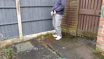 Preview 2 of Mom Jv Hd - Quick Wank Outside Fully Clothed Loads Of Cum