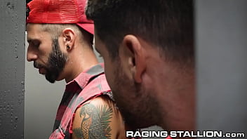 Preview 1 of Xxxyidos - RagingStallion - Public Bathroom Threesome Between 3 Muscle Hunks