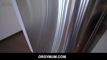 Preview 1 of Melayu Seksi Janda Bogel - Busty stepmom Natasha Nice wears sexy orange lingerie and she wants Tony to see it since she considers him as the man of the house now