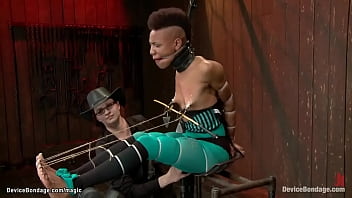 Preview 2 of Husband Fack - Ebony gets nipples tied to toes