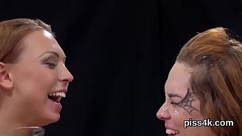 Preview 1 of Xxx Viodoe Hd - Natural lesbo teenies get sprayed with pee and blast wet twats