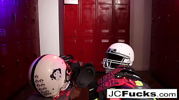 Preview 1 of Xxxxxxll Hd - Football Fanatic Lesbians fuck in the locker room!