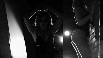 Preview 2 of 1 Girl And 3 Boys Sex In Car - Chic dance from SugarNadya in black and white