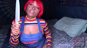 Preview 2 of Gaklin Sex Videos - Nina Rivera as Chucky / Halloween Cosplay Super Hot Films