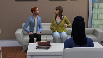 Preview 1 of Xxx Beaef - Ebony Shemale Marriage Counselor Fuck Client In Front of His Wife (The Sims 4 | 3D Hentai)
