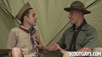 Preview 1 of Woodman Casting Candy Love - Scoutmaster Fucked New Intern While Setting Up Camp