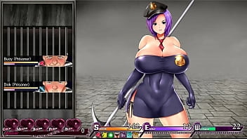 Preview 1 of Brielle Day Mfc - Karryn&#039_s Prison [RPG Hentai game] Ep.2 Helping the innmates to release their loads cum on huge warden breasts