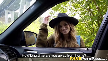 Preview 1 of Mom Caught Son Cock Mosturbetion - Sexy hitchhiker Nicole Rae worships my extra large dick for a free ride