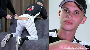 Preview 2 of Love In Bed - Straight U.S. Marine Spanked in a Baseball Uniform