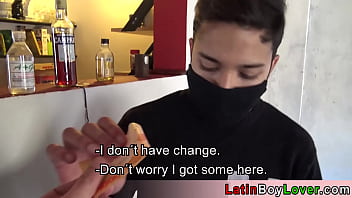Preview 1 of Lyra Law Femdom - Amateur latin delivery guy earns some extra tip