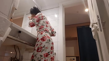 Preview 1 of Czech Wife Swap Porn - Finger Fucking My Girlfriend While She Brushes Her Teeth - Lesbian Illusion Girls
