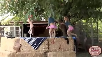 Preview 1 of Fijian Fuck In Fiji - Texas Twins with her friend masturbates in farm
