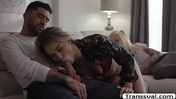 Preview 3 of Casting Double Creampies - Ladyboy loves when her Boyfriend bang her ass