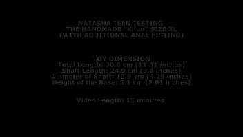Preview 1 of Girl Tied Up Tortured - Natasha Teen Testing The Handmade Khun Size XL (With Additional Anal Fisting) ! TWT034