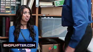 Preview 1 of Lentth Movie - Sexy Brunette Taylor May Caught On Camera Shoving Merchandise Apprehended And Strip Searched