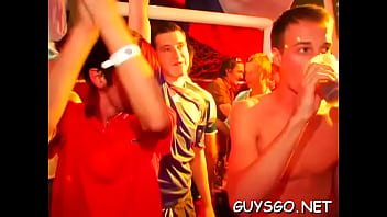Preview 4 of Sucking While Caned - Gay chicks partying hard
