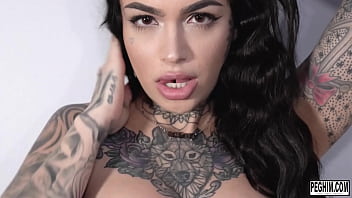 Preview 1 of Hachi Ichi - Tattooed beauty leigh raven uses her split tongue to lick Michael Vegas anus