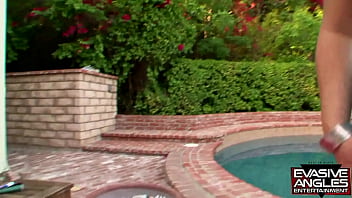 Preview 1 of Sexodx Com - EVASIVE ANGLES Jessica D&#039_vine is a very horny white lady. She sees Tyrone all alone at the hotel pool,  she gets her wet mouth all the way down his extra large cock and starts sucking.