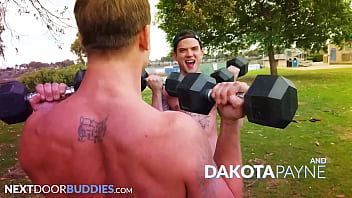 Preview 1 of Pishtio Xxx Videos - NextDoorBuddies - Outdoor Workout To Indoor Sweaty Ass Pounding