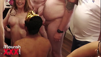 Preview 4 of Jizz Mouth - Orgy 3 Girl V for Vendetta Theme Part 1 featuring Red August,  Ophelia Kaan and Karlee Paige