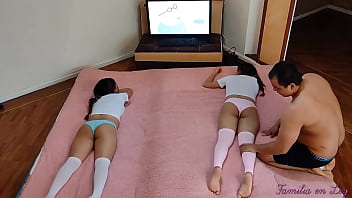 Preview 1 of Playmate Manja - My Stepdaughter&#039_s Friend watching comics I Fuck them like Sex Slaves