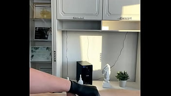 Preview 2 of Hindi Saxsy - SugarNadya - Depilting a very large penis while erect,  will he cum?