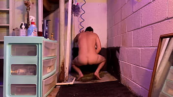 Preview 1 of Big Boob Asyal - USING SHOWER DRAIN AS A TOILET