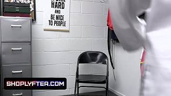 Preview 1 of Squareting Sex - Brunette Babe With Small Boobs Is Caught Stealing And Taken To The Backroom For Disciplinary Actions