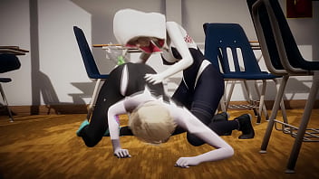 Preview 2 of Cut Girl Sex Thia Sexy - Gwen Stacy likes it in both holes - Futa Spider-Man Into the Spider-Verse