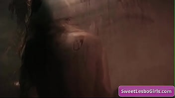 Preview 2 of Silina Xxx - Lovely hot lesbian babes Chloe Cherry,  Serene Siren eating pussy while taking a steamy hot shower