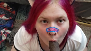 Preview 2 of Really Rape Vedios - Cute Catgirl BBW Tranny Gets Cumshot from BBC Shemale POV
