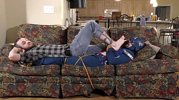 Preview 2 of Public Place Grouping - Captain America Worshiping Brad Borrelli Feet Part 3
