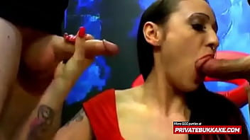 Preview 1 of Duyung Seks - Bukkake loving slut gets cum showered