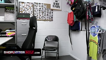 Preview 1 of Three Boys Rape Fuck One Girl - Unfortunate Cute Shoplifter Gets Dominated By Female And Male Officer And Receives Huge Load Of Cum